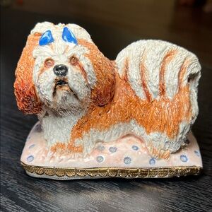 Vintage English Basil Matthews Dog Shih Tzu Lhasa Apso Pillow Porcelain Figurine